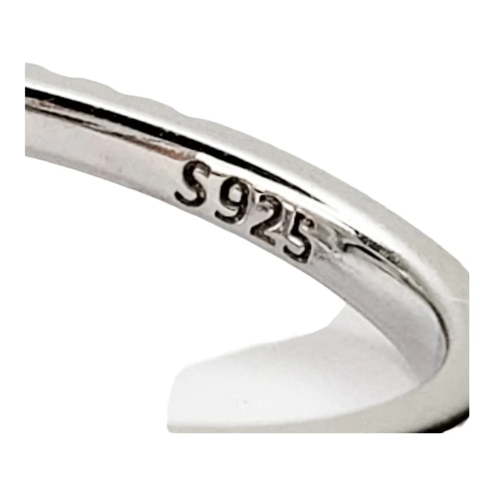 Vintage Cocktail Ring Sterling Silver 925 Size 5 Topaz Cushion Cut Statement